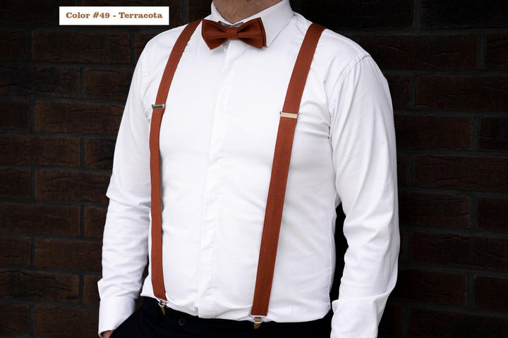 Bow tie in RUST color - Solid Rust Mens Pre-Tied Bow Tie