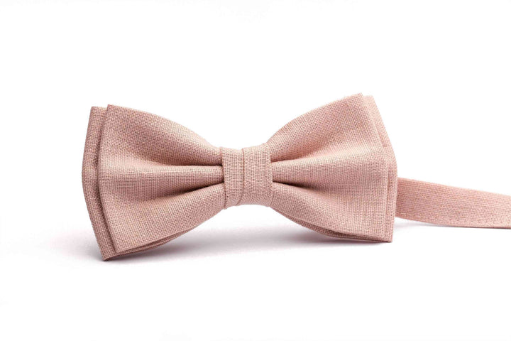 Dusty Pink Linen Bow Tie
