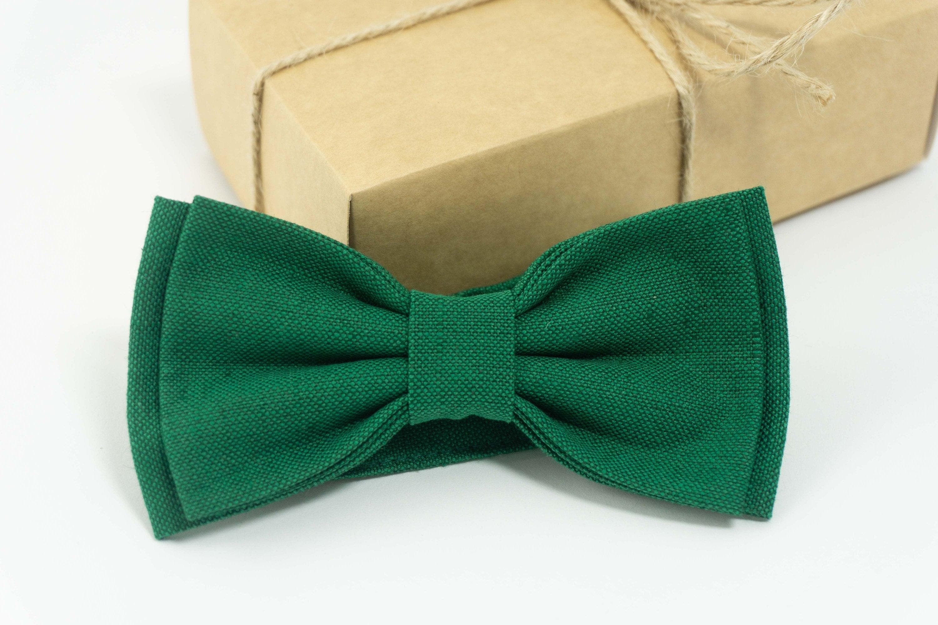 XL Emerald Green Basic Pre-Tied Bow Tie, In stock!