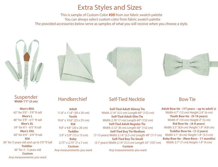 Eucalyptus Bow Tie and Suspender Set - Sage Green Groomsmen Bow Tie - Ideal for Weddings, For Men and Boys