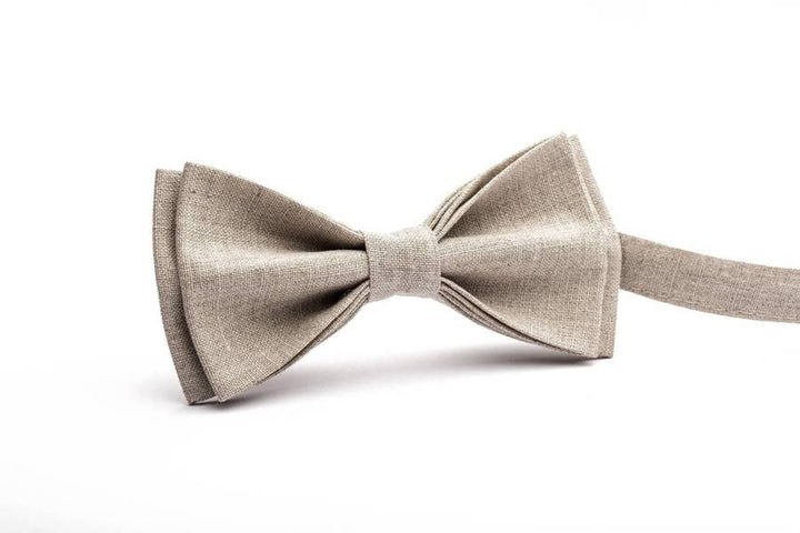 Natural Linen Bow Tie - Elegant and Versatile Accessory for Men and Boy