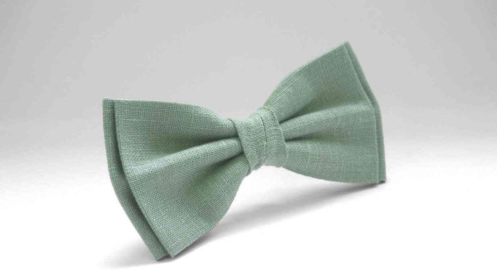 Linen Sage green bow tie