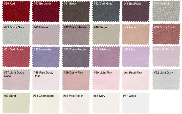 a color chart of different shades of fabric