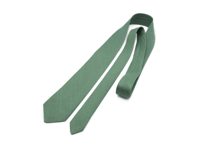 Elegant Dark Sage Green Necktie for Weddings