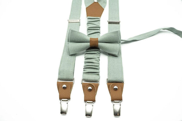 Sage Green Groom & Groomsmen-tilbehør: slips, sløyfe, seler og seler