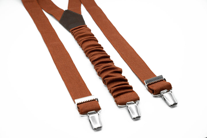 Terracotta men&#39;s suspenders, durable and stylish accessory for formal wea