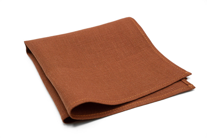 Terracotta pocket square, perfect finishing touch for groomsmen&#39;s wedding suits