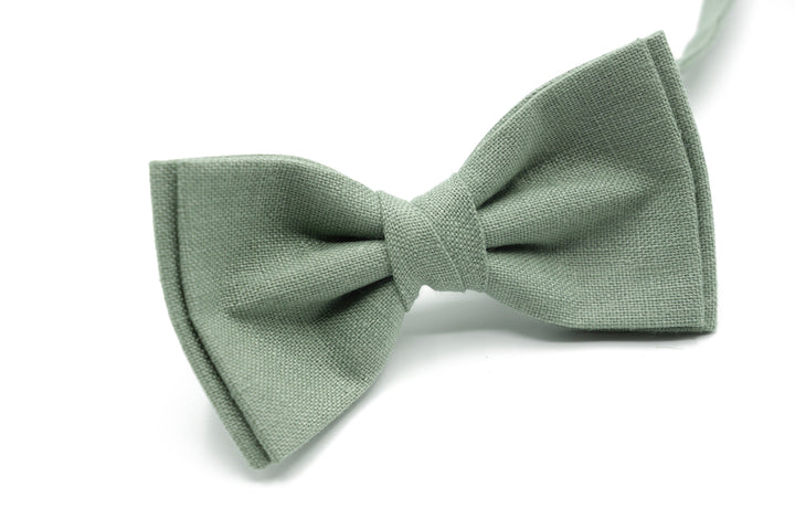 Sage Green Linen Bow Tie