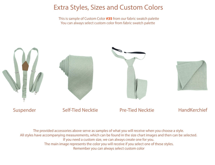 Sage green bow tie | Sage Green color groomsmen ties or ties for wedding - Linen bow tie