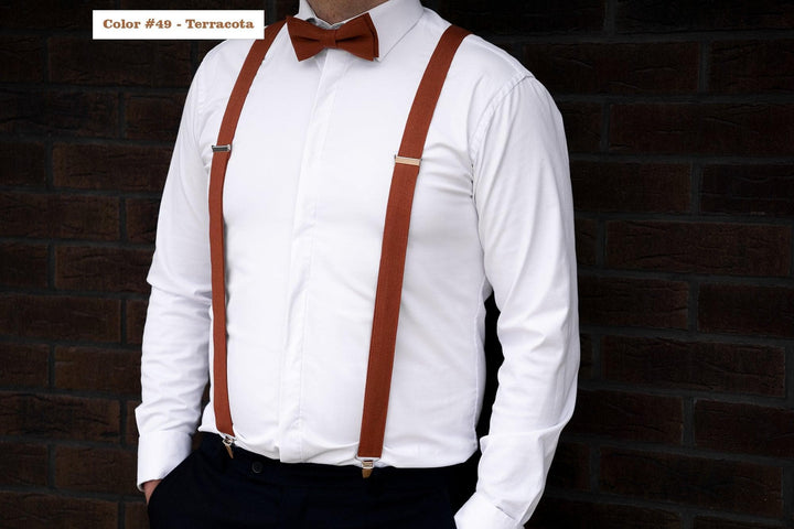 Red brick bow tie for weddings | red brick mens tie