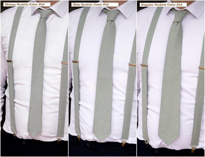 Lilac Gray Linen Skinny Tie | Natural Wedding Necktie for Men