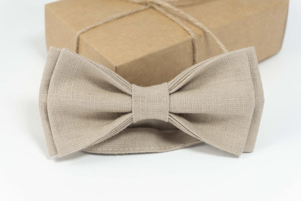 Beige bow tie for wedding