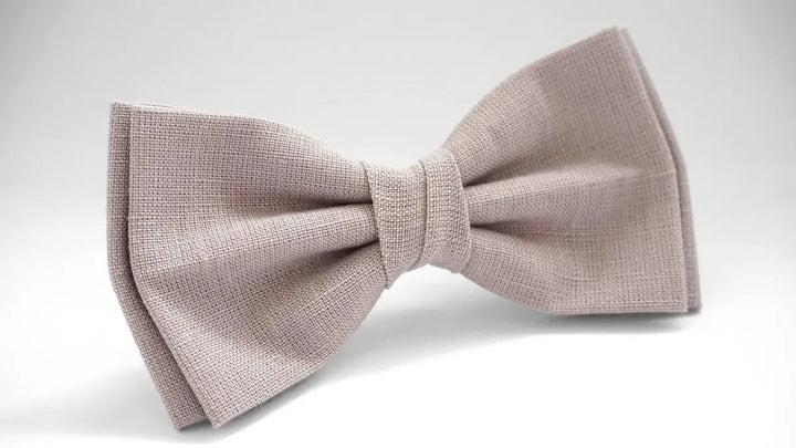 Beige Linen Bow Tie for Wedding - Perfect for Groomsmen and Guests
