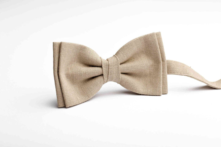 Make Your Ring Bearer Look Adorable with Our Beige Bow Tie