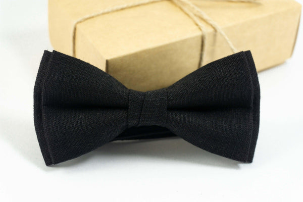 Black Bow tie for boys ring bearer