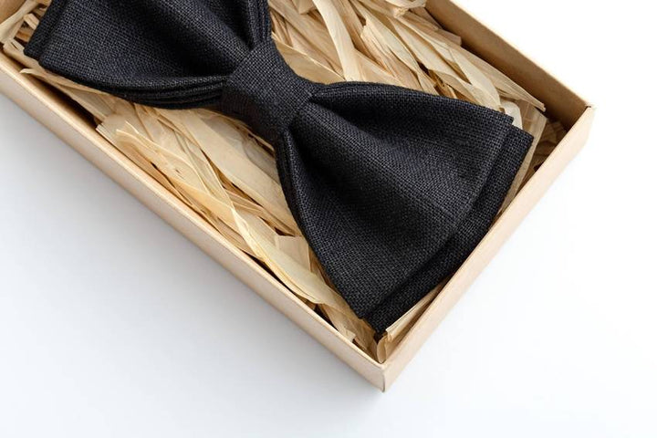 Black Men's Bow Tie and Handkerchiefs Set | Formal Accessories for Men