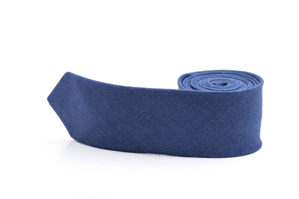 Blue Linen Wedding Slim Tie: Sophisticated Choice for Groom