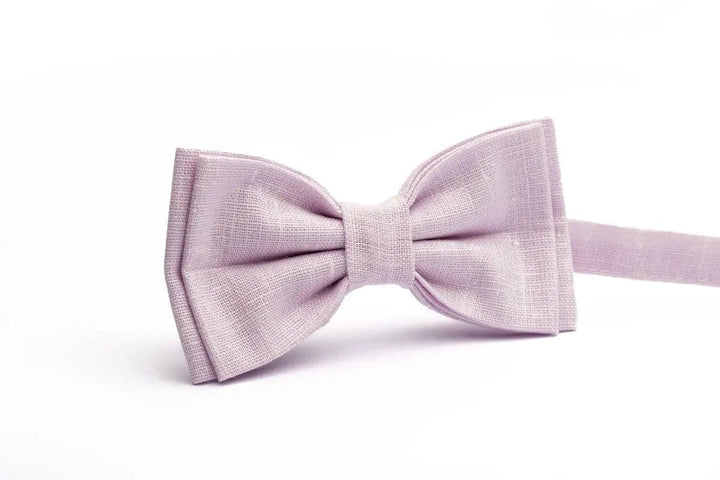 Blush Pink Bow Tie - Natural Eco-Friendly Linen for Men and Weddings