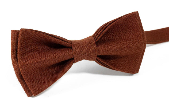 Bow tie in RUST color - Solid Rust Mens Pre-Tied Bow Tie