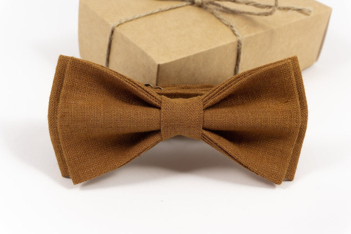 Boys bow Tie in CINNAMON Wedding bow tie Groom bow tie