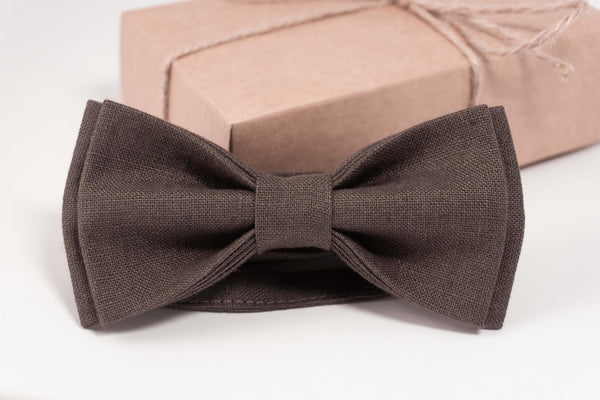 Brown bow tie for grooms | Brown wedding bow tie for groomsmen