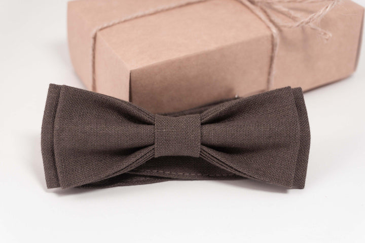 Brown bow tie wedding | brown baby bow tie