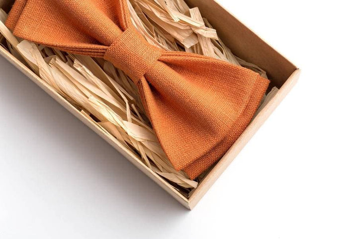 Burnt Orange Bow Tie - Stylish Accessory for Weddings and Special Occasions