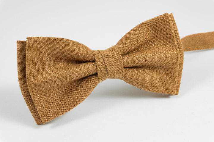 Camel color linen bow tie for wedding Camel Tie perfect gift for groomsmen