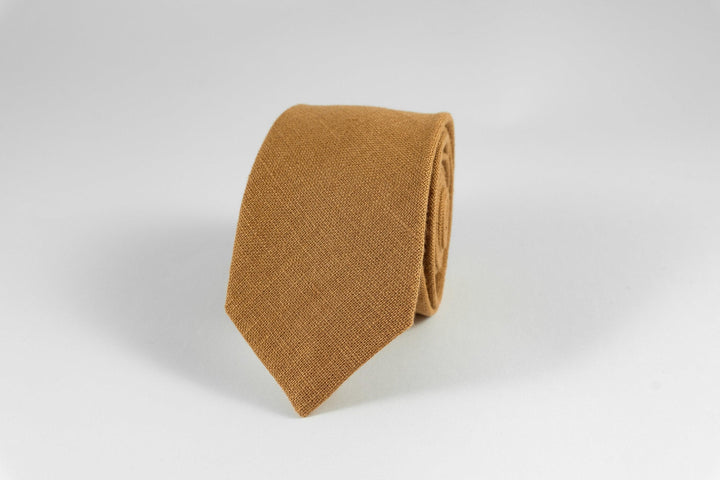 Camel Necktie | Linen Tie for Men's Wedding
