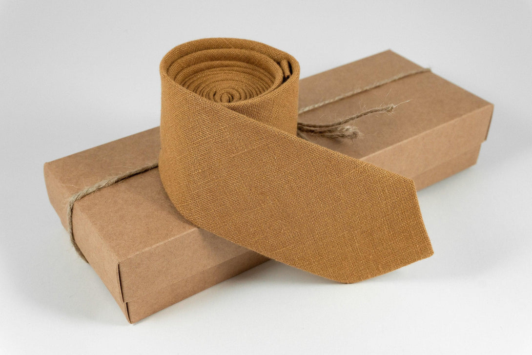 Camel Necktie | Linen Tie for Men's Wedding