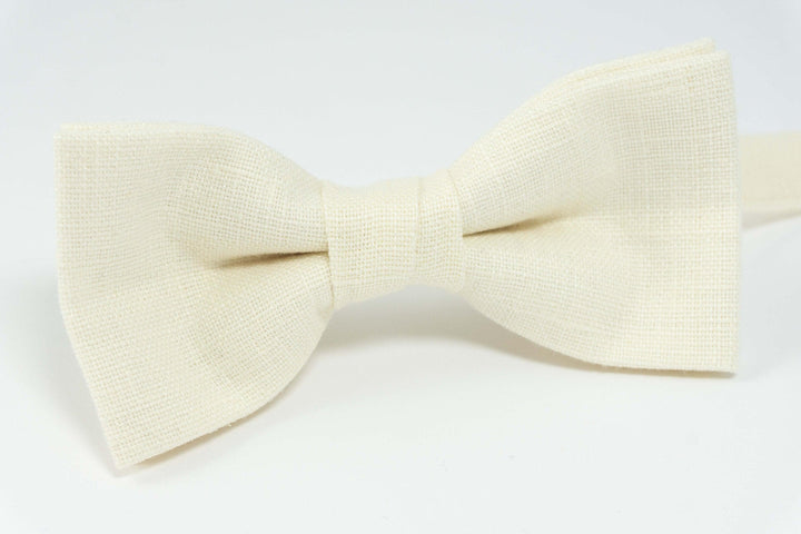 Champagne color linen bow tie | Champagne bow ties for men