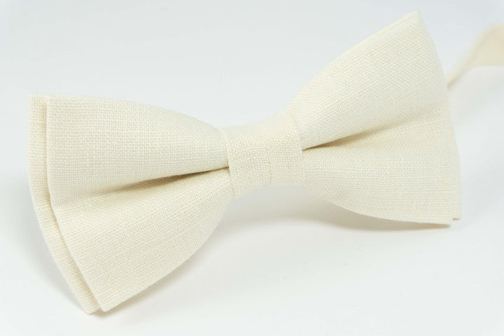 Champagne color linen bow tie | Champagne color best mens ties