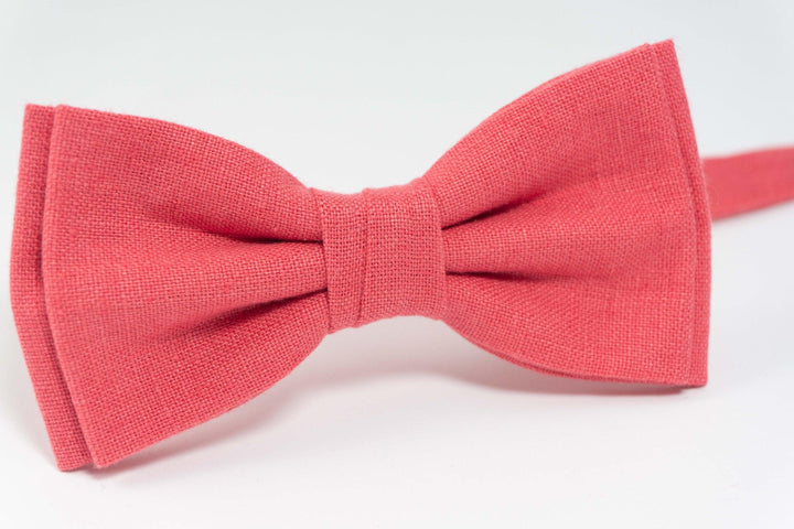 Coral bow tie | Coral wedding ties and pocket squares