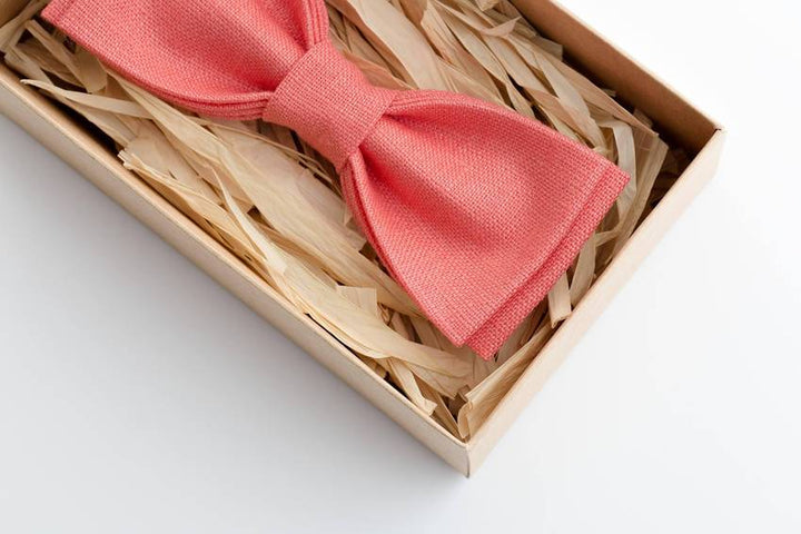 Elegant Coral Bow Tie for Men - Perfect Wedding Bow Tie for Groomsman