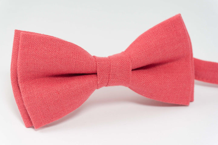 Coral color bow tie | coral mens tie