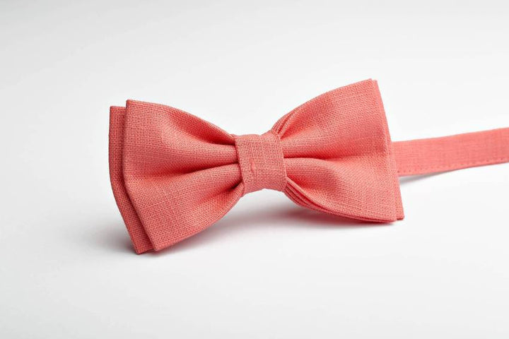 Stylish Coral Bow Ties for Men, Boys, and Babies - Perfect for Weddings and Special Events