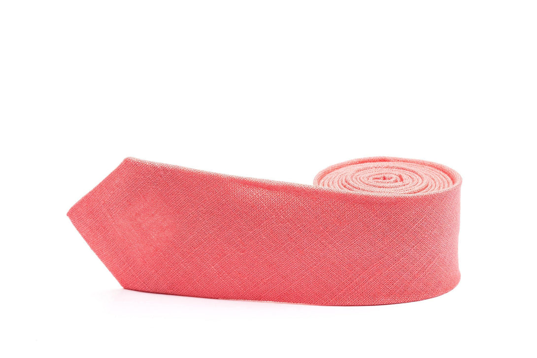 Coral Men's Necktie for Wedding - Sophisticated Elegance for Groom and Groomsmen