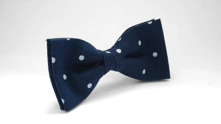 Dark Blue Polka Dot Bow Tie - Classic and Timeless Design