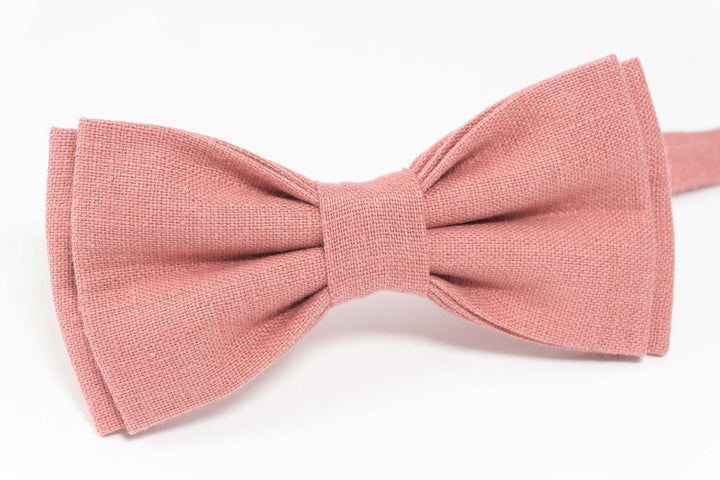 Dark pink bow tie and pocket square | Mens pink bow tie