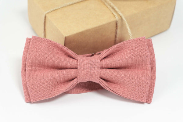 Dark Pink Bow Tie and Pocket Square Set for men in formal attire