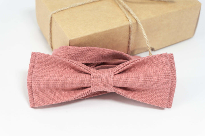 Dark pink wedding bow ties for groomsmen | Pink pink baby bow tie
