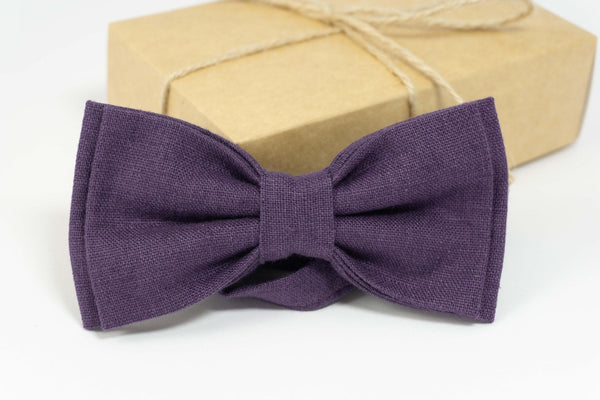 Dark Purple bow tie and pocket square | Dark purple bow tie