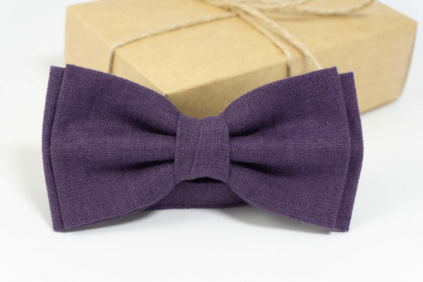 Dark Purple color mens bow tie | Dark Purple wedding bow tie