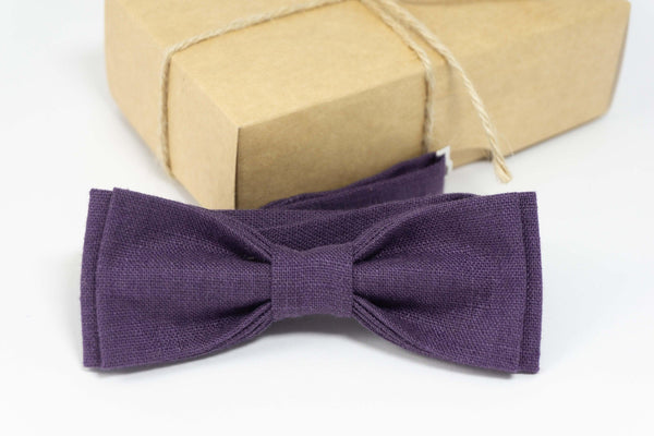 Dark Purple wedding bow ties for groomsmen | Dark Purple baby bow tie
