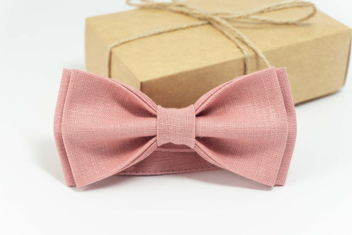 Dusky pink bow tie | Mens pink bow tie