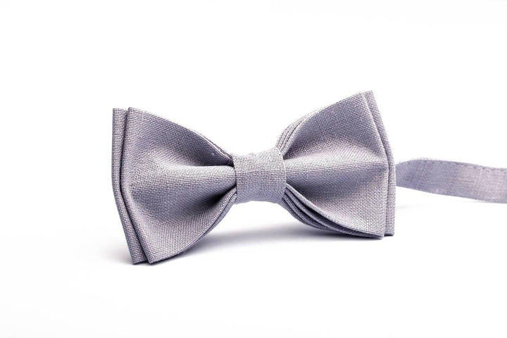 Lilac Gray Linen Bow Tie - Versatile and Stylish Accessory for Men