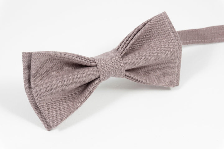 Dusty Mauve linen bow tie for weddings