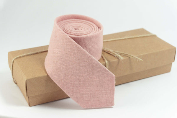 Dusty Pink Linen Necktie | Eco-Friendly Groomsmen Gift