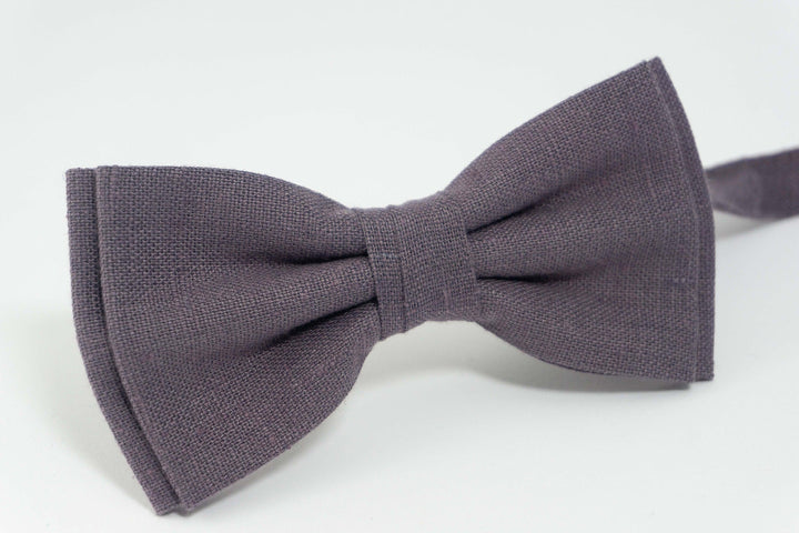 Dusty purple linen bow tie | best mens ties