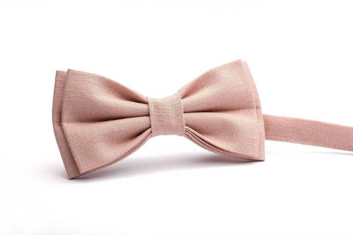 Dusty Pink Linen Bow Tie - A Delicate and Charming Accessory